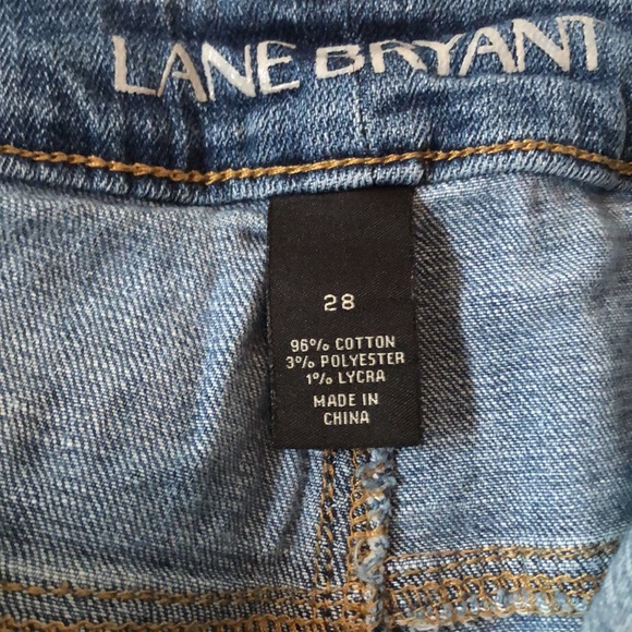 Women’s Lane Bryant denim blue jeans plus size patchwork capri pants - Picture 12 of 16